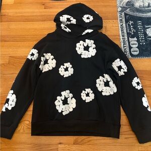 Black and White Patterned Men's Cardigan Sweater